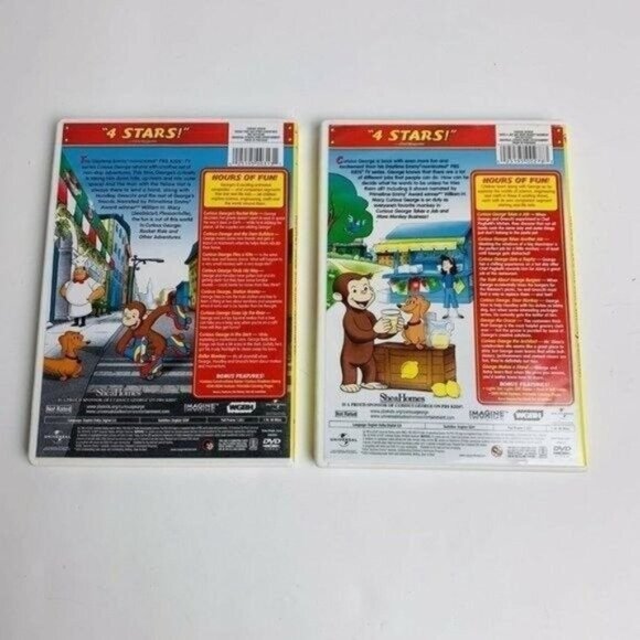 Curious George DVDs Lot Of 2 Rocket Ride And Takes A Job Both Include 8 Shows - Picture 3 of 5